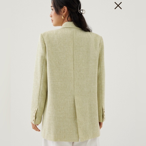 LUXURIOUS Light Green Tweed Oversized Blazer NWT - Picture 4 of 4
